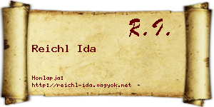 Reichl Ida névjegykártya